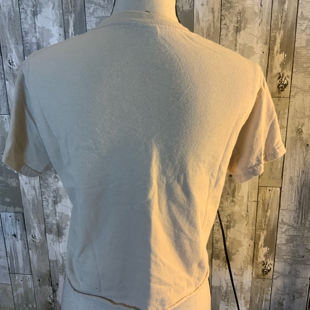 Gildan Light Tan Cotton Western Cropped T. Size M - Picture 4 of 5